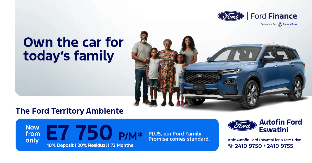 Ford Territory Ambiente Only E7 750/month. Book your test drive today. Ford Territory 1.8L EcoBoost interior Special offer Ford Eswatini SUV